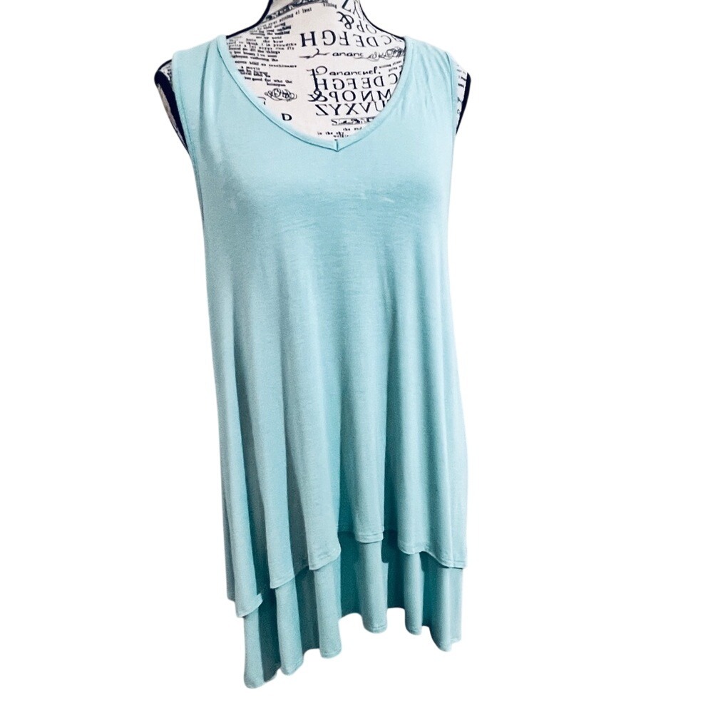 Honeyme Light‎ Turquoise Sleeveless Top
